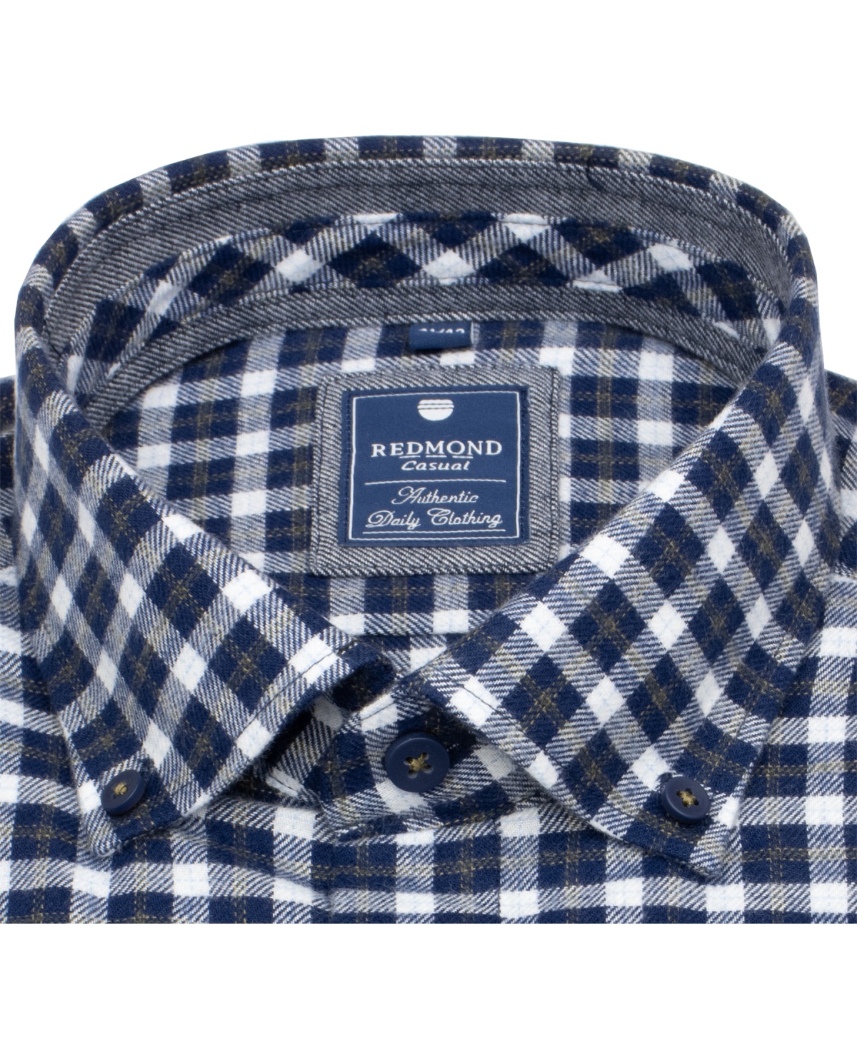 Redmond Flanellhemd - Comfort Fit - Button Down - kariert - blau / weiß - ohne OVP