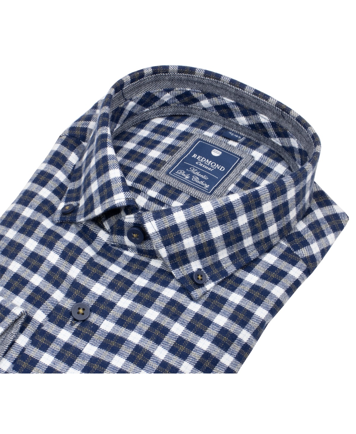 Redmond Flanellhemd - Comfort Fit - Button Down - kariert - blau / weiß - ohne OVP