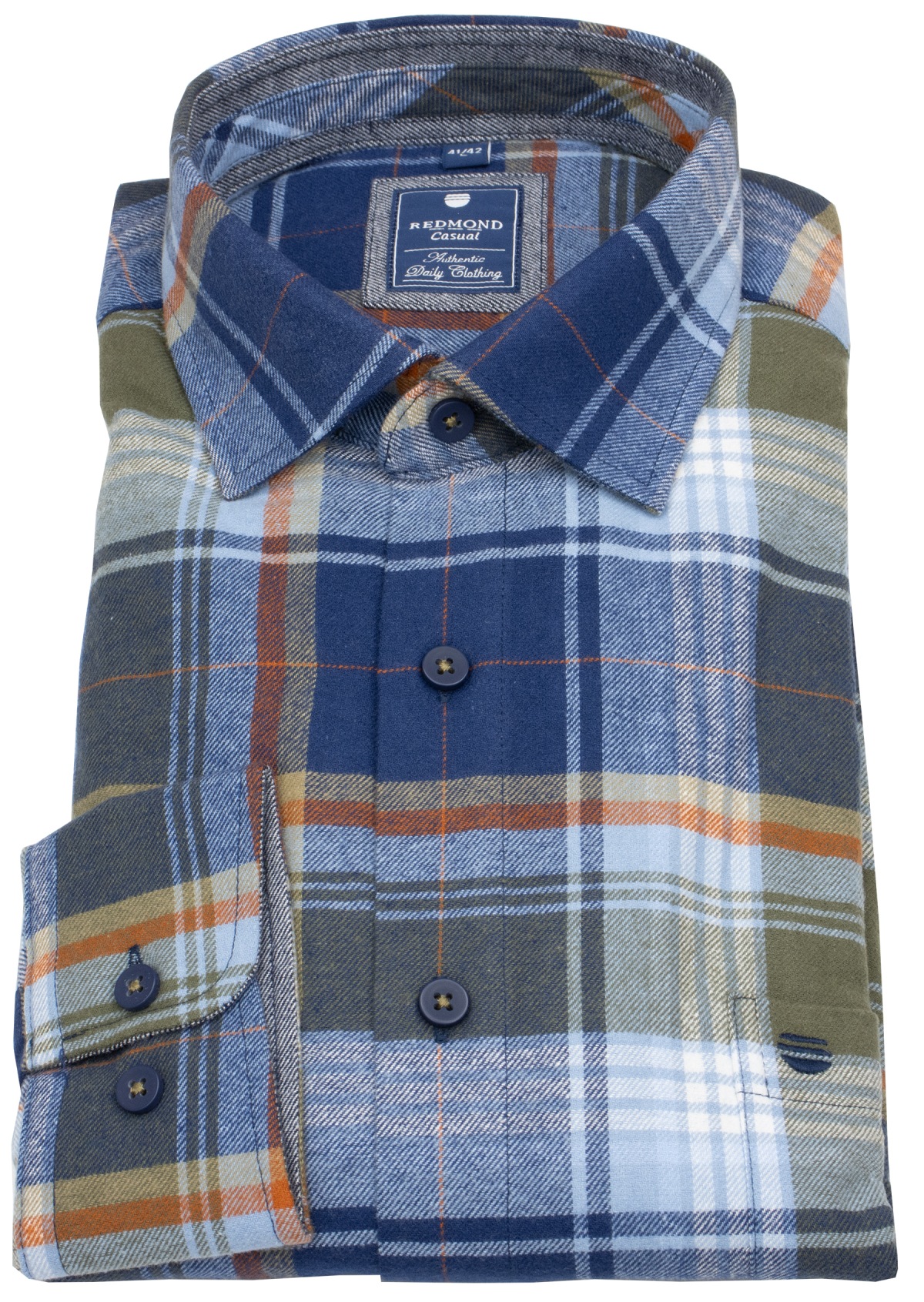 Redmond Flanellhemd - Comfort Fit - kariert - blau - ohne OVP