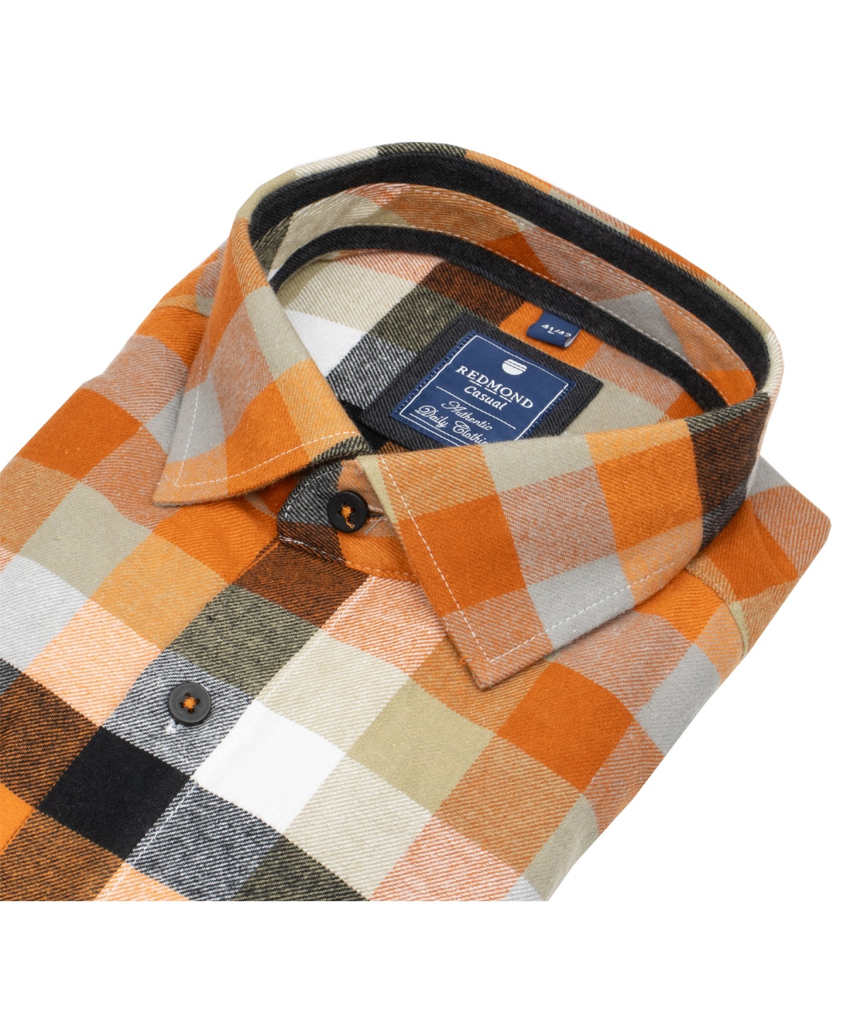 Redmond Flanellhemd - Comfort Fit - kariert - orange - ohne OVP