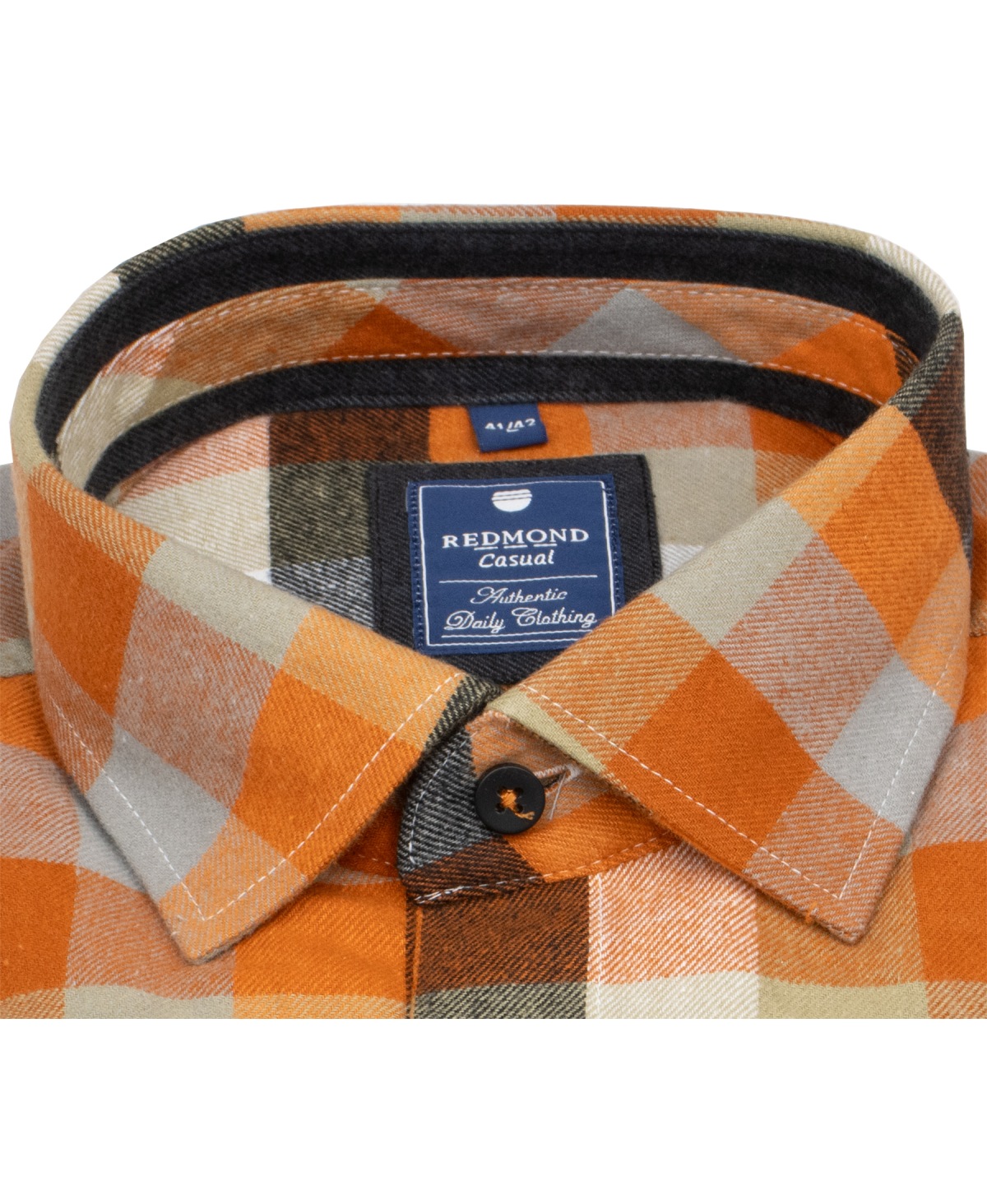 Redmond Flanellhemd - Comfort Fit - kariert - orange - ohne OVP