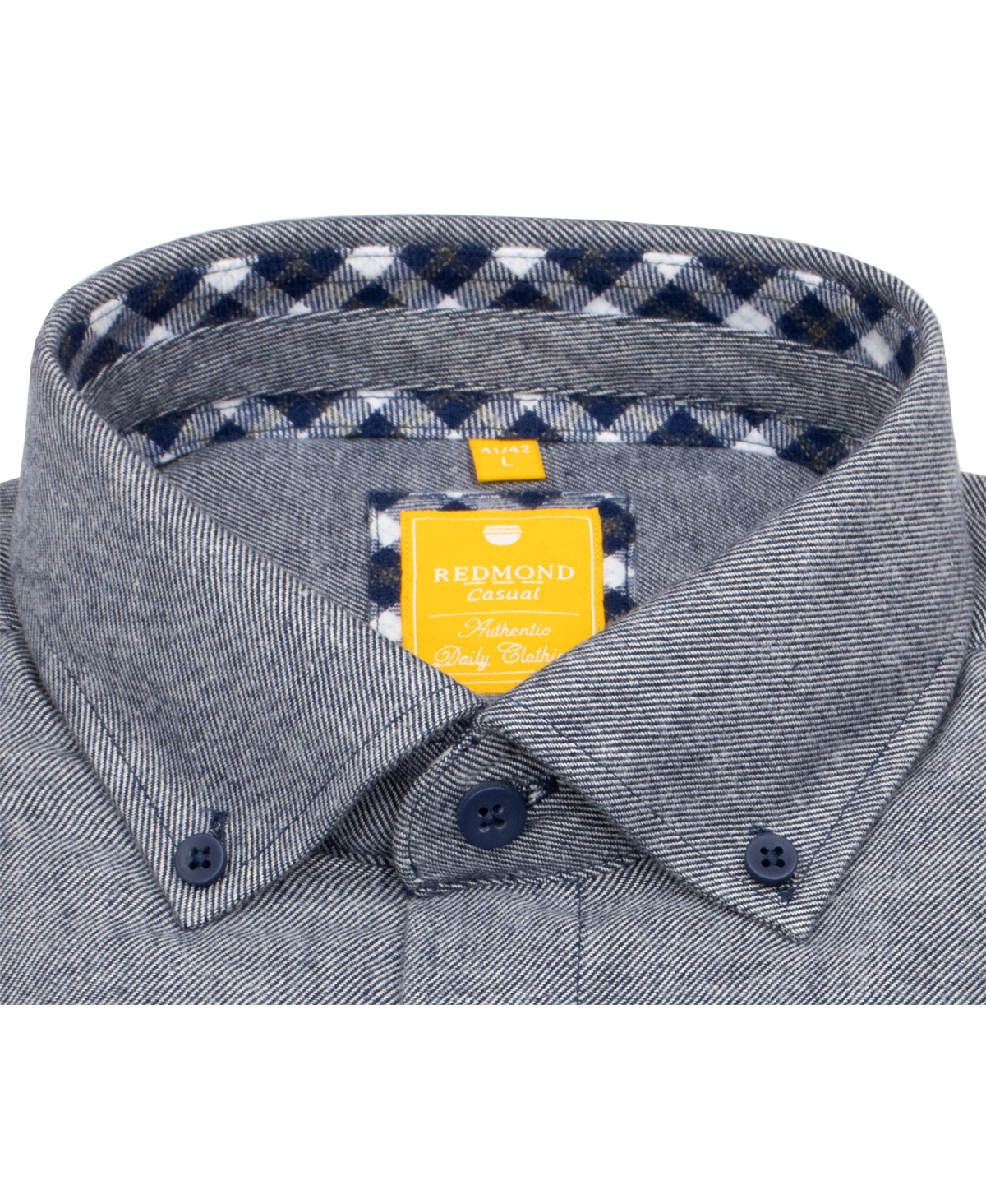 Redmond Flanellhemd - Modern Fit - Button Down Kragen - blau - ohne OVP