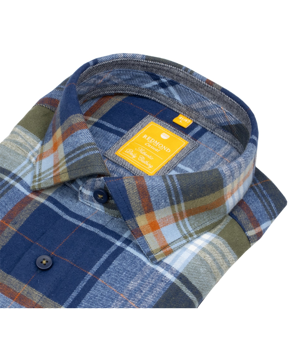Redmond Flanellhemd - Modern Fit - kariert - blau - ohne OVP