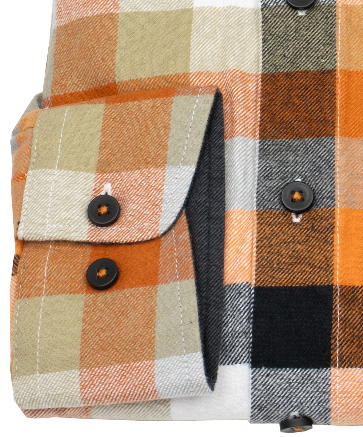 Redmond Flanellhemd - Modern Fit - kariert - orange - ohne OVP
