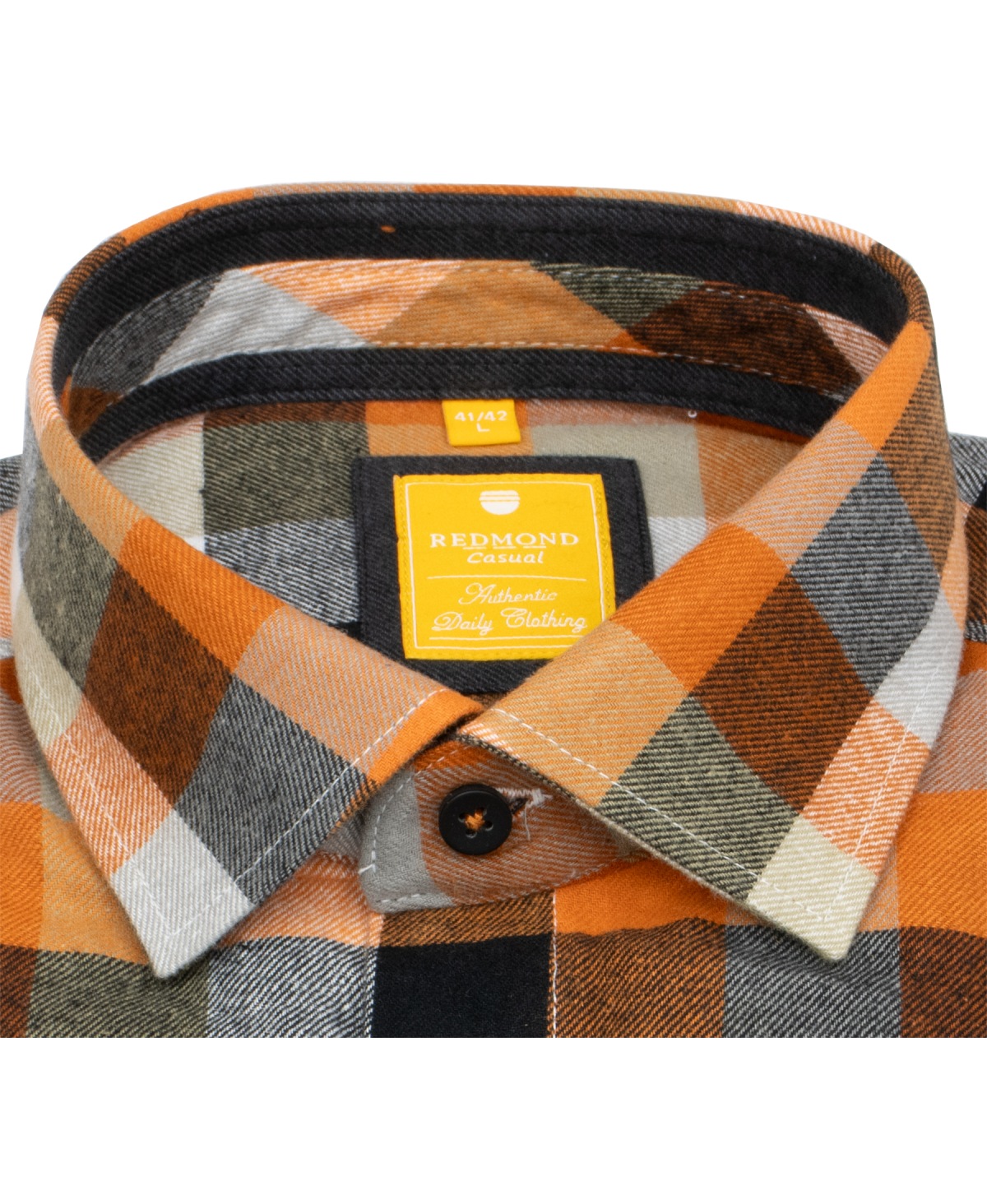 Redmond Flanellhemd - Modern Fit - kariert - orange - ohne OVP