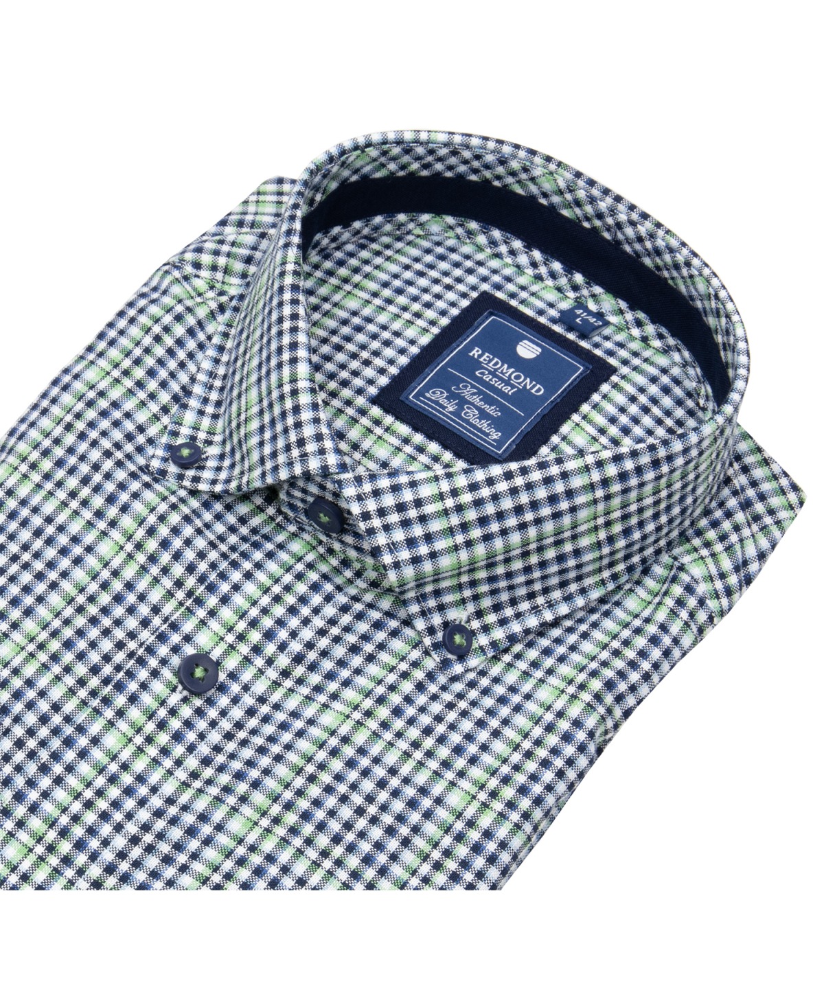 Redmond Hemd - Comfort Fit - Button Down Kragen - kariert - grün / blau - ohne OVP