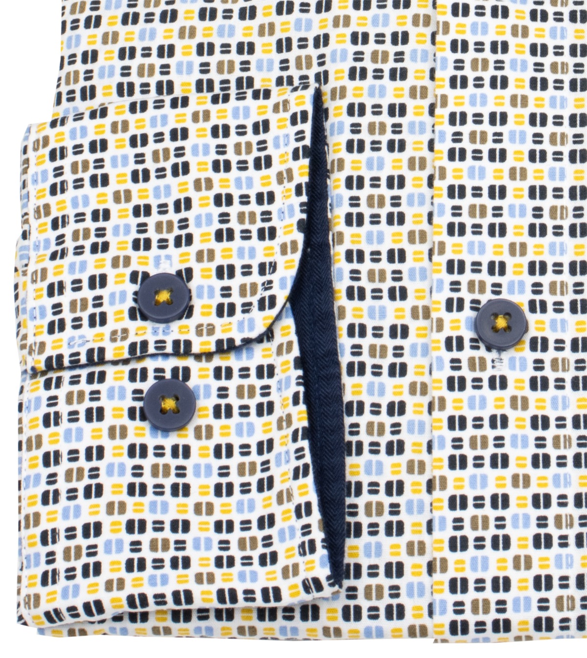 Redmond Hemd - Comfort Fit - Button Down Kragen - Print - gelb - ohne OVP