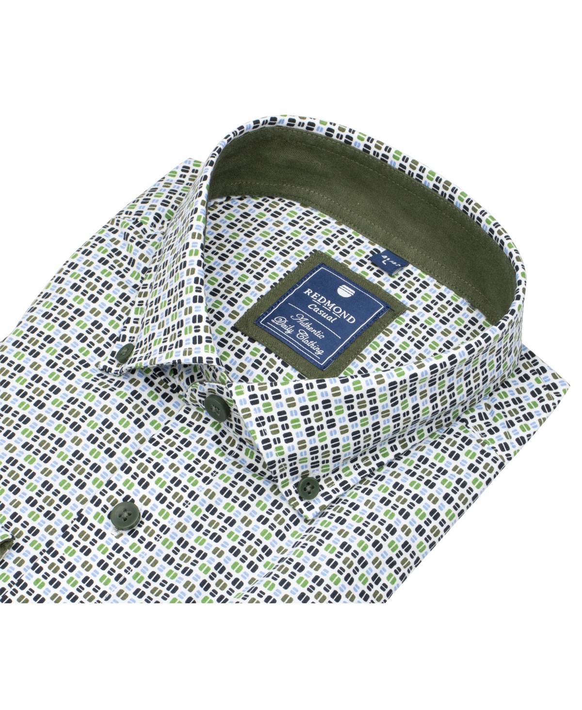 Redmond Hemd - Comfort Fit - Button Down Kragen - Print - grün - ohne OVP