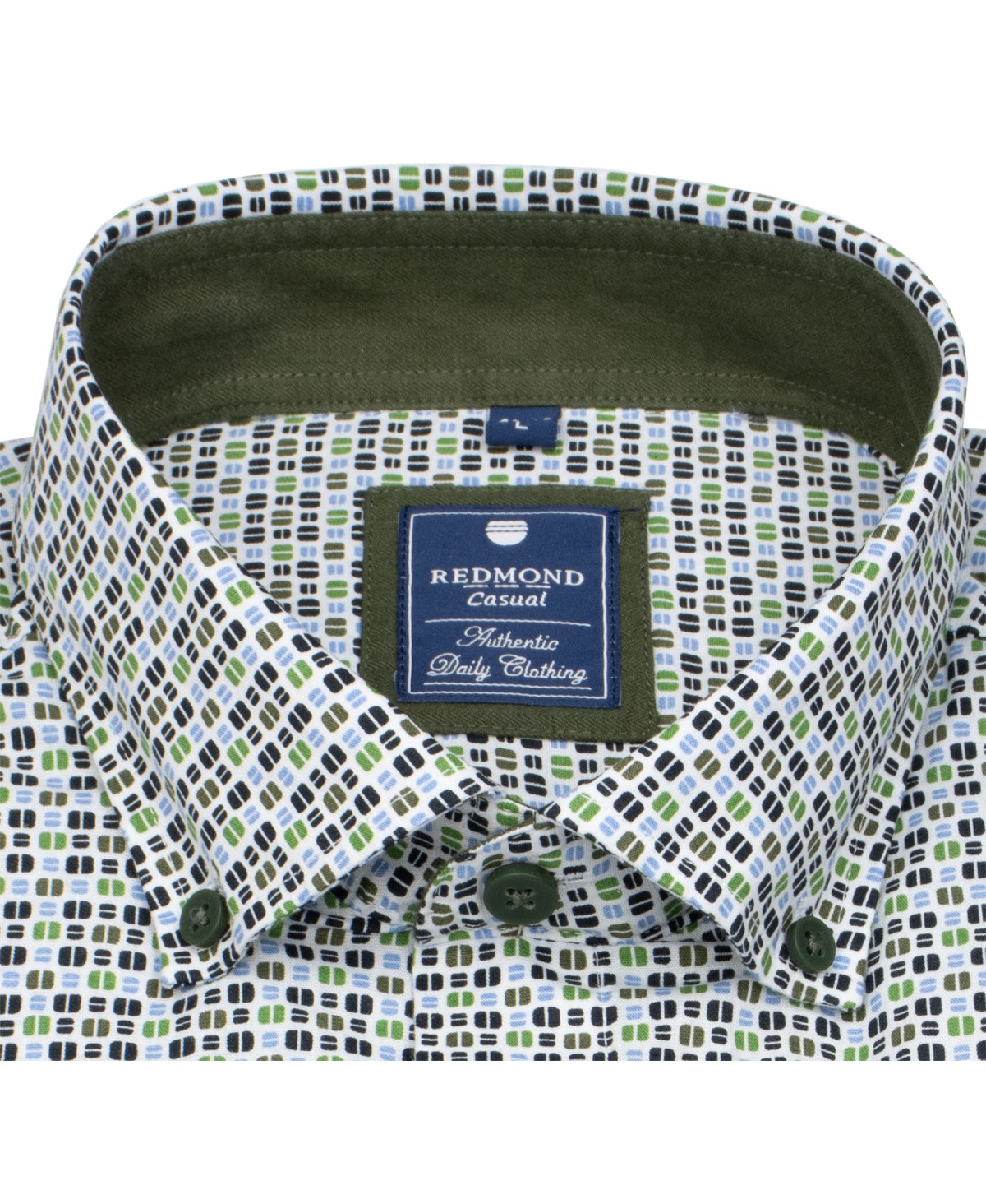 Redmond Hemd - Comfort Fit - Button Down Kragen - Print - grün - ohne OVP