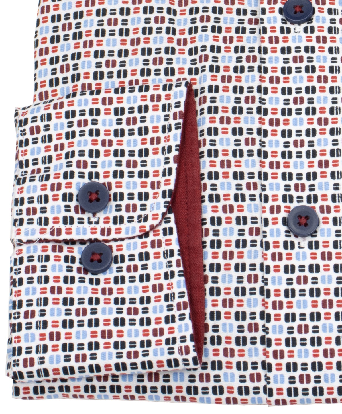 Redmond Hemd - Comfort Fit - Button Down Kragen - Print - rot - ohne OVP