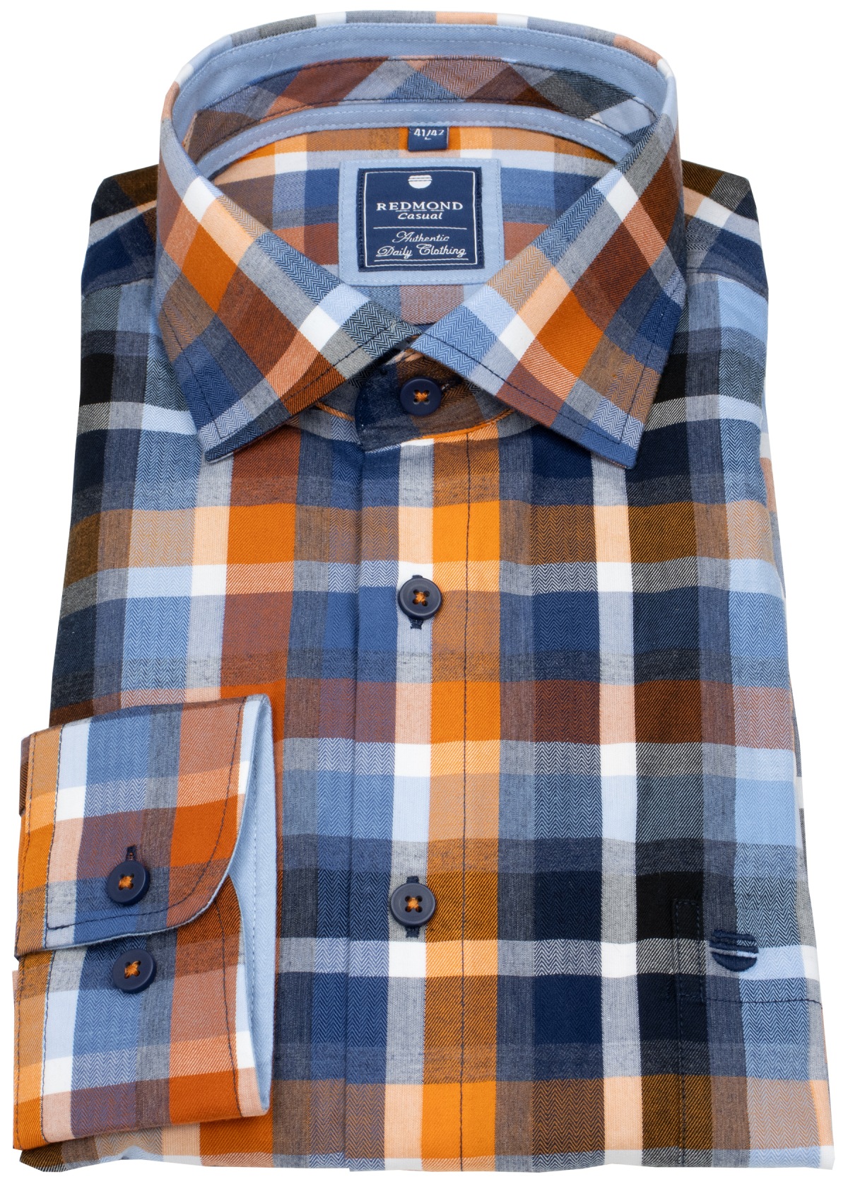 Redmond Hemd - Comfort Fit - kariert - orange - ohne OVP
