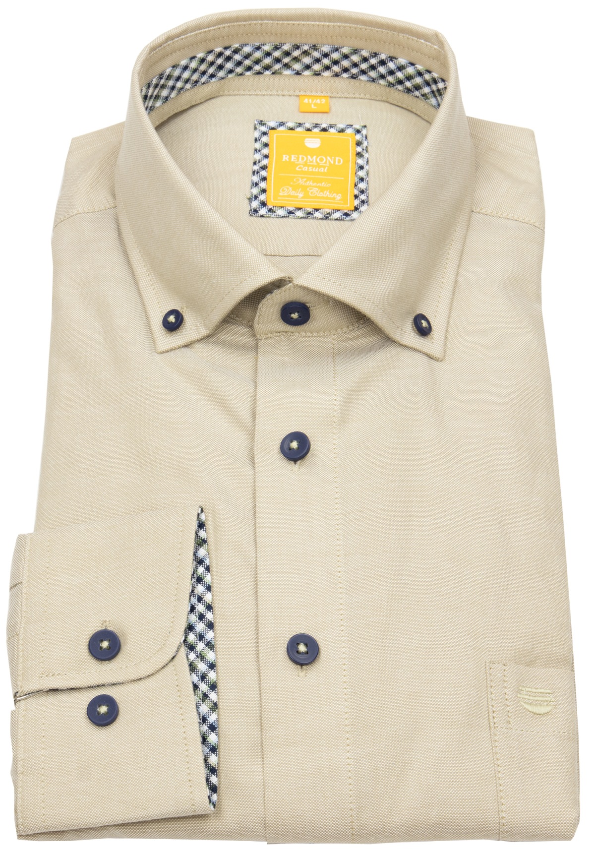 Redmond Hemd - Modern Fit - Button Down Kragen - Casual - beige - ohne OVP