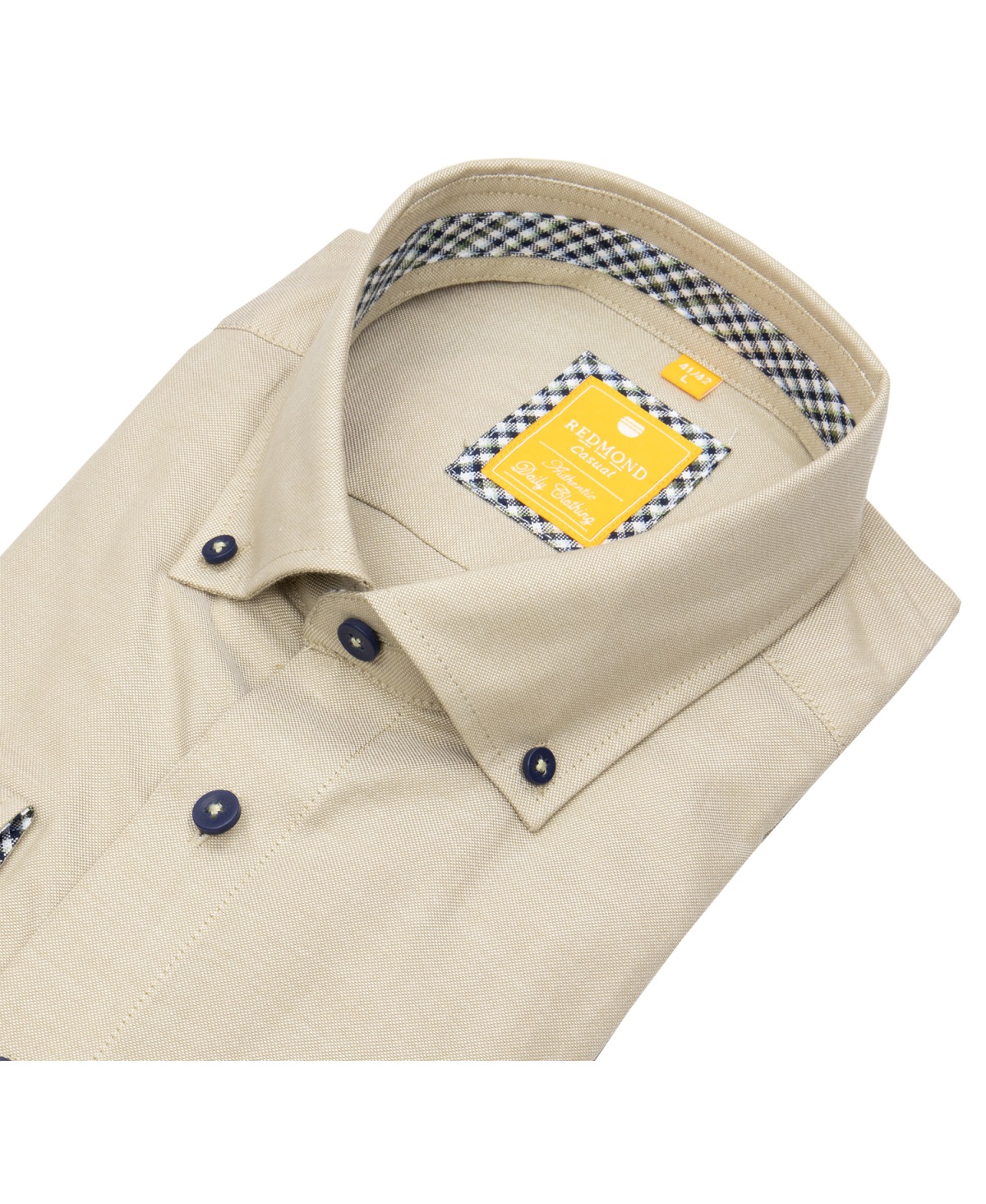 Redmond Hemd - Modern Fit - Button Down Kragen - Casual - beige - ohne OVP