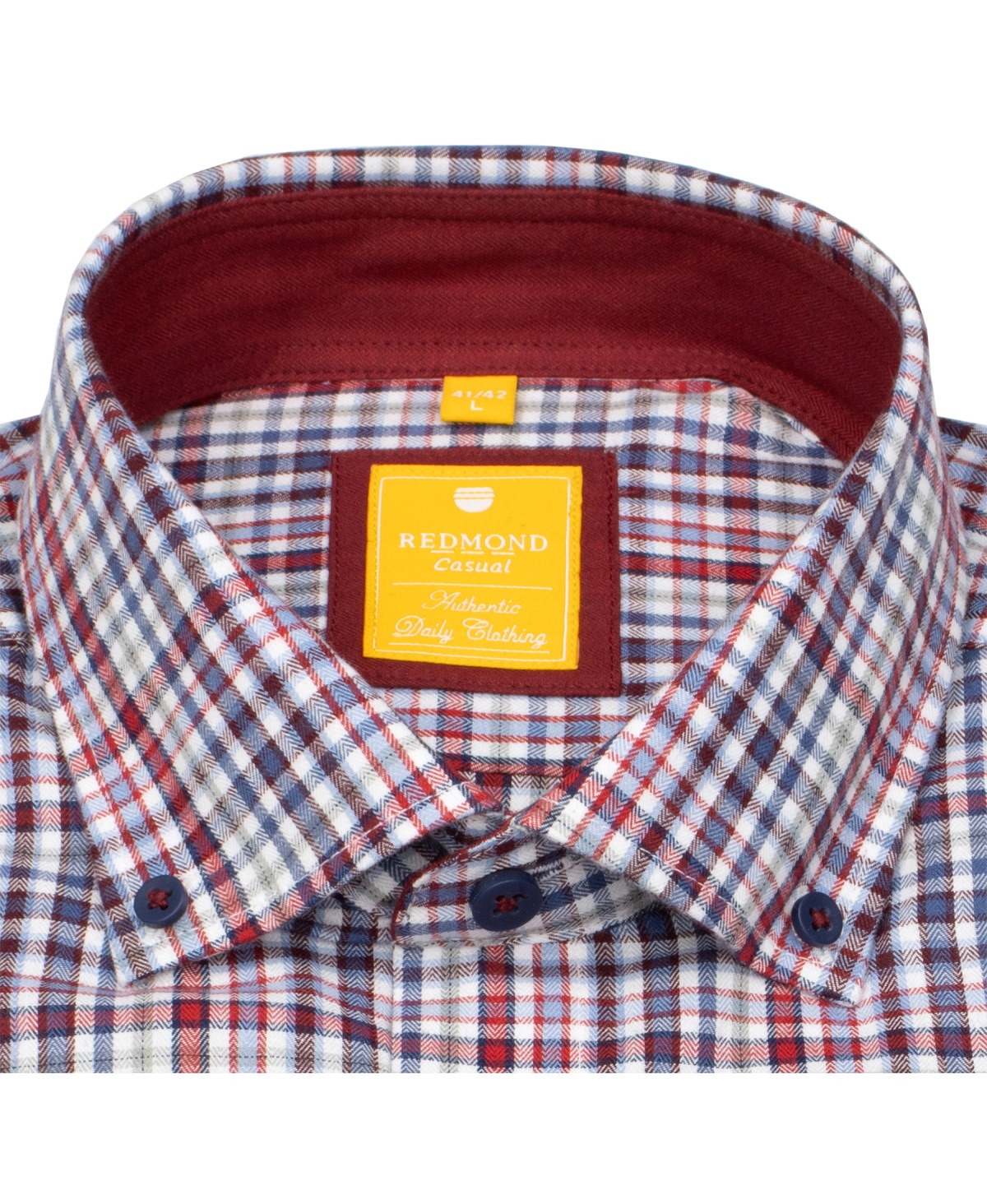 Redmond Hemd - Modern Fit - Button Down Kragen - kariert - rot - ohne OVP