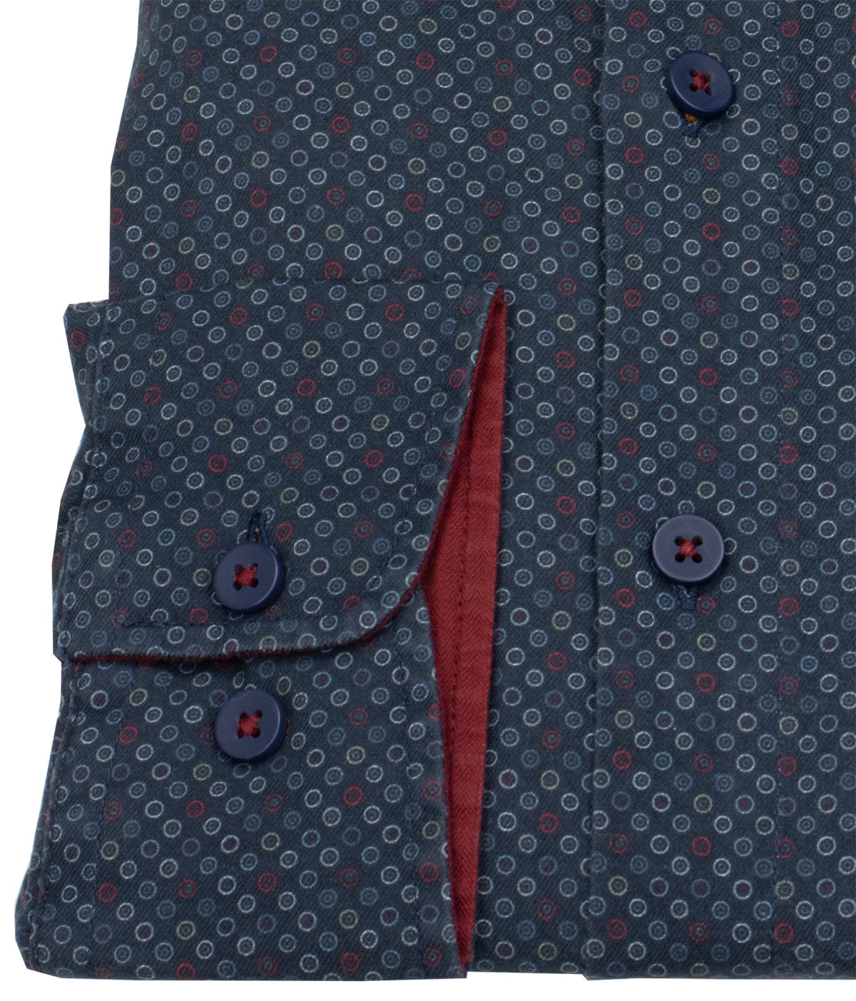 Redmond Hemd - Modern Fit - Button Down Kragen - Print - blau / rot - ohne OVP