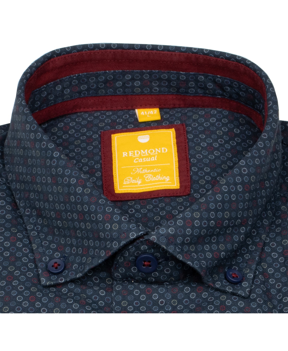 Redmond Hemd - Modern Fit - Button Down Kragen - Print - blau / rot - ohne OVP