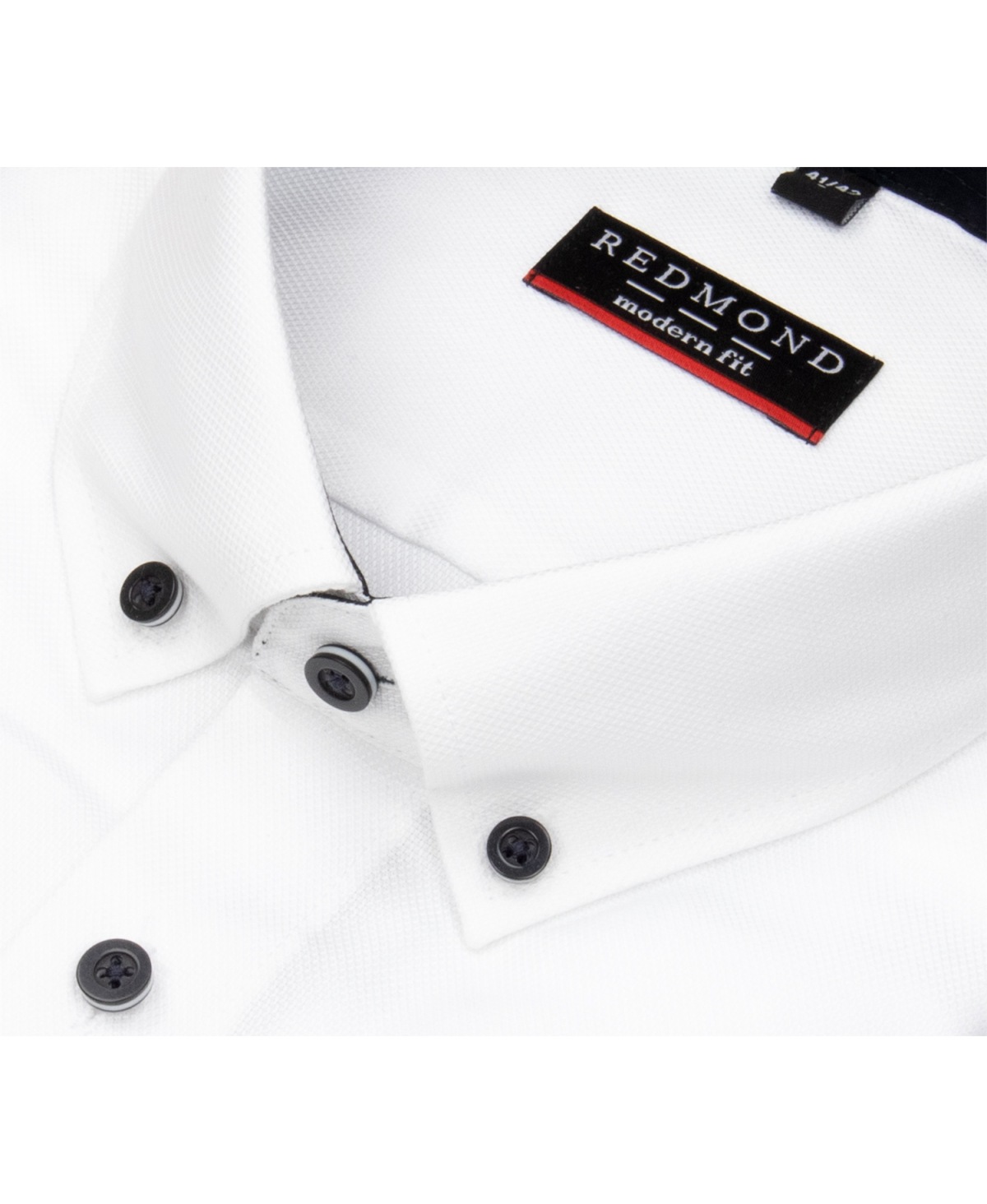 Redmond Hemd - Modern Fit - Button Down Kragen - Struktur - weiß - ohne OVP