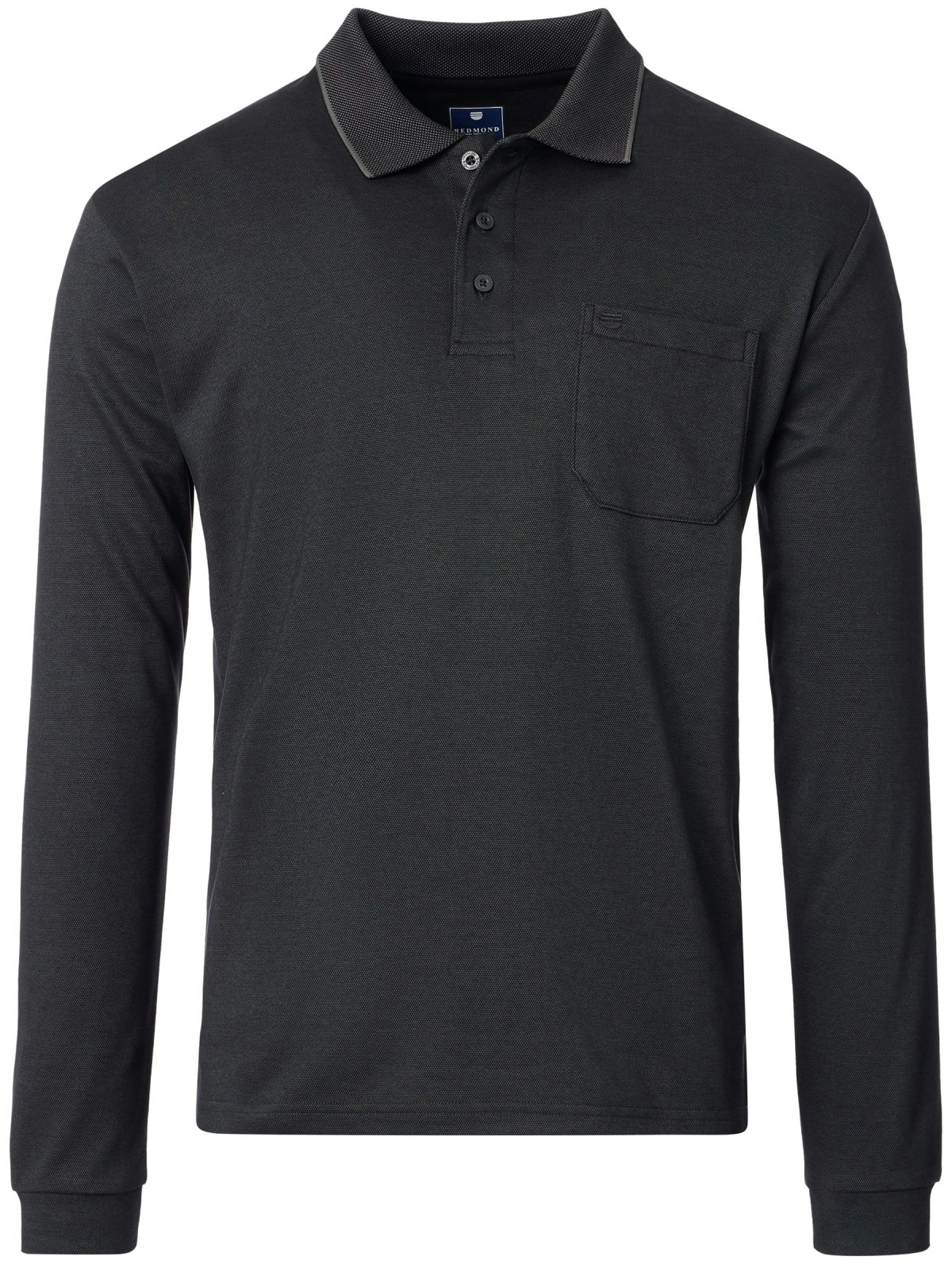 Redmond Poloshirt - Regular Fit - Langarm - Wash and Wear - anthrazit