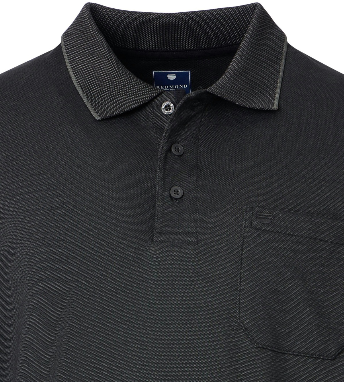 Redmond Poloshirt - Regular Fit - Langarm - Wash and Wear - anthrazit