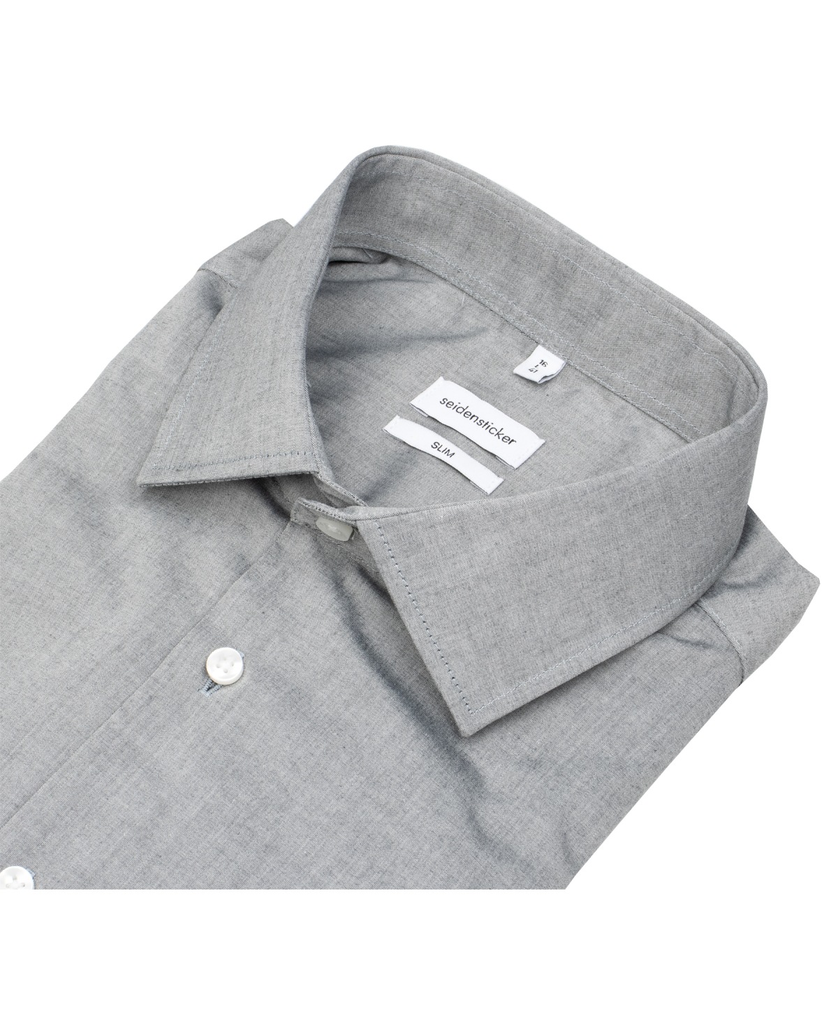 Seidensticker Hemd - Slim Fit - Kentkragen - Chambray - grau - ohne OVP