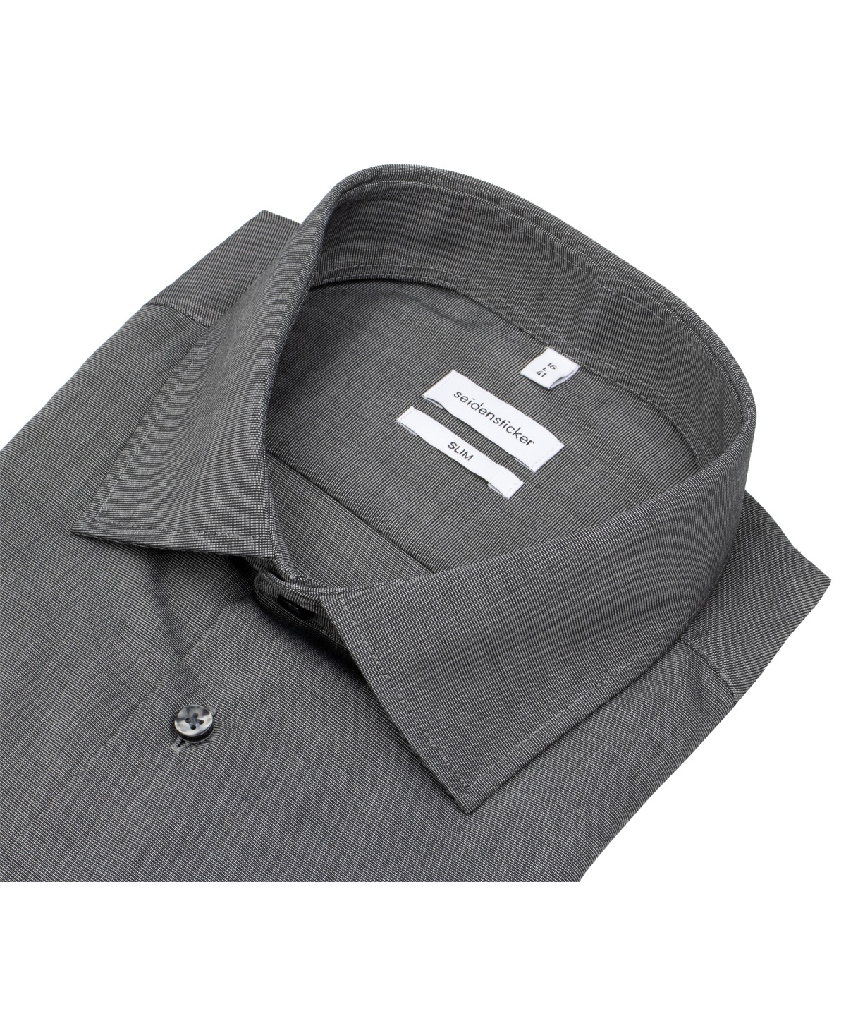 Seidensticker Hemd - Slim Fit - Kentkragen - Fil-a-Fil - anthrazit - ohne OVP