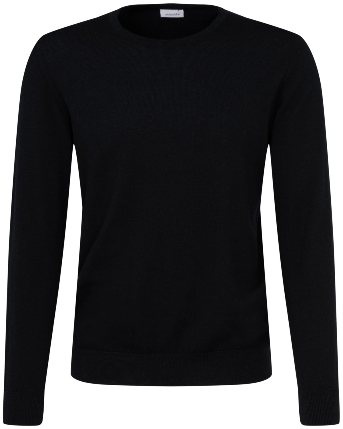Seidensticker Pullover - Merinowolle - Rundhals-Ausschnitt - schwarz