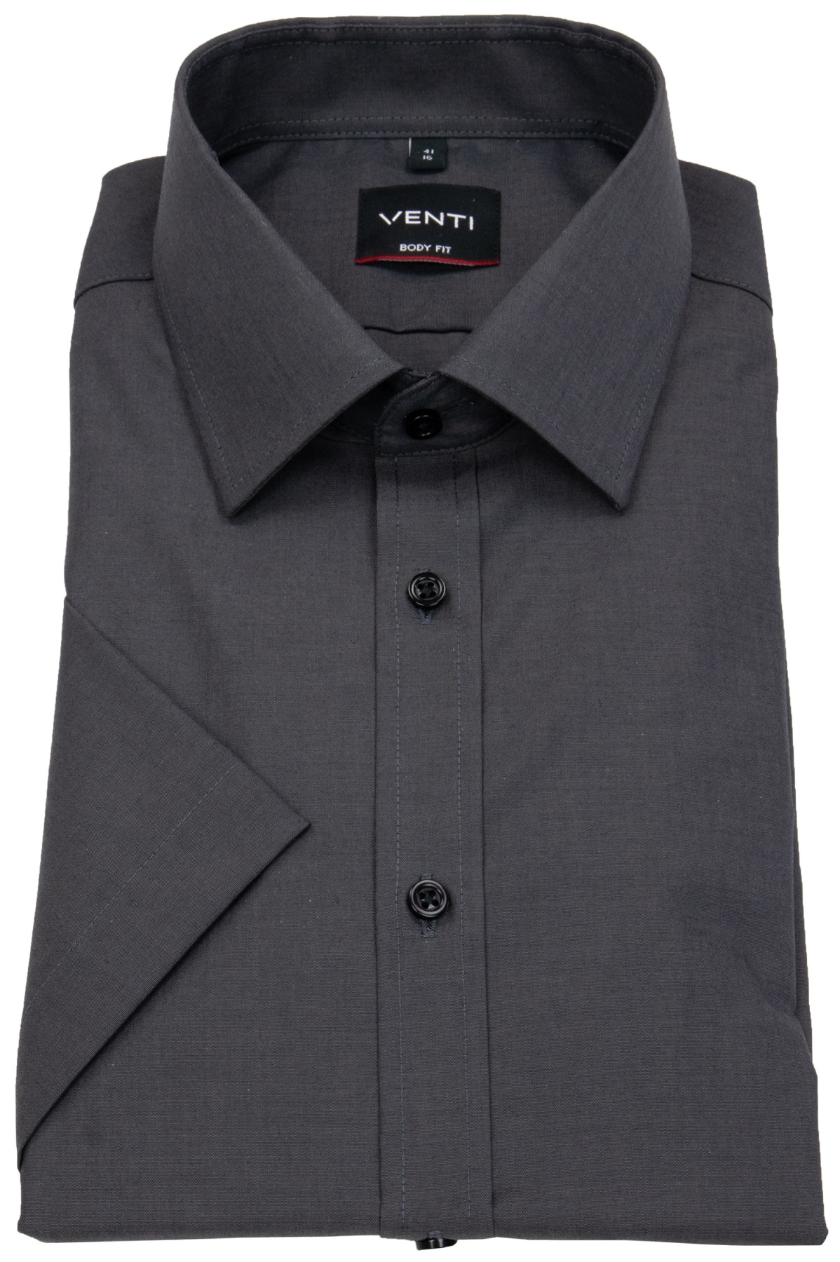 Venti Kurzarmhemd - Body Fit - Kentkragen - anthrazit - ohne OVP
