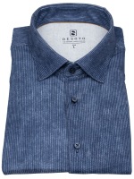 DESOTO Hemd - Slim Fit - Jersey - Kentkragen - dunkelblau