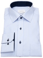 Eterna Hemd - Comfort Fit - Kontrastknöpfe - Streifen - hellblau / weiß
