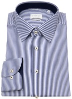 Eterna Hemd - Modern Fit - Kentkragen - Natural Stretch - Streifen - blau / weiß