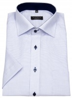 Eterna Kurzarmhemd - Comfort Fit - fein kariert - hellblau / weiß