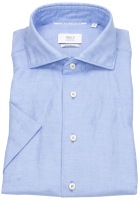 Eterna Kurzarmhemd - Modern Fit - 1863 - Haikragen - mit Leinen - hellblau