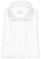 Eterna Kurzarmhemd - Modern Fit - 1863 - Haikragen - mit Leinen - weiß
