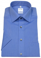 OLYMP Kurzarmhemd - Luxor Comfort Fit - Chambray - blau