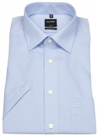 OLYMP Kurzarmhemd - Luxor Modern Fit - Chambray - hellblau