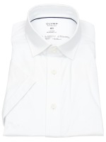 OLYMP Kurzarmhemd - Modern Fit - 24/7 Flex Jersey - weiß