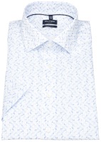 OLYMP Kurzarmhemd - Modern Fit - Rauten - hellblau / weiß