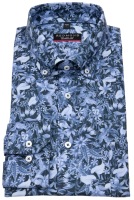Redmond Hemd - Modern Fit - Button Down Kragen - Floraler Print - blau