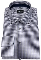 Venti Hemd - Modern Fit - Button Down Kragen - kariert - dunkelblau / weiß