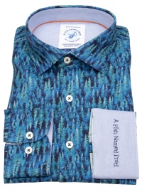 A Fish Named Fred Hemd - Modern Fit - Print - Bäume - blau - ohne OVP