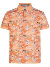 A Fish Named Fred Poloshirt - Modern Fit - Tropical - koralle