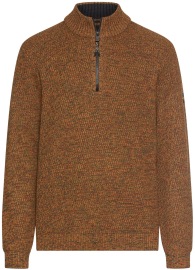 Camel Active Pullover - Regular Fit - Troyerkragen - Struktur - braun