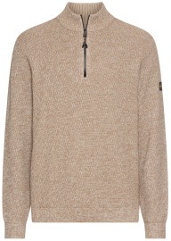 Camel Active Pullover - Regular Fit - Troyerkragen - Struktur - hellbraun