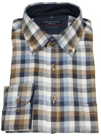 Casa Moda Hemd - Casual Fit - Button Down - leichter Flanell - kariert - mehrfarbig