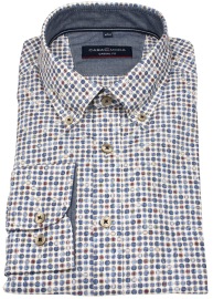 Casa Moda Hemd - Casual Fit - Button Down - Print - blau