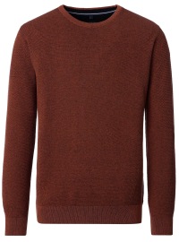 Casa Moda Pullover - Rundhals Ausschnitt - Struktur - orange-rot