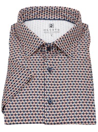 DESOTO Kurzarmhemd - Slim Fit - Jersey - Kentkragen - Print - mehrfarbig - ohne OVP