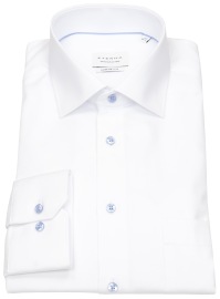 Eterna Hemd - Comfort Fit - Cover Shirt - extra blickdicht - Kontrastknöpfe - weiß