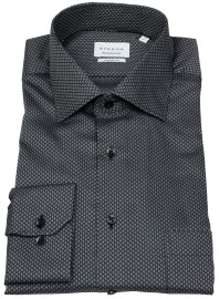 Eterna Hemd - Comfort Fit - Kentkragen - Print - schwarz / grau - extra langer 68cm Arm