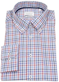 Eterna Hemd - Modern Fit - Button Down - kariert - rot / blau / weiß